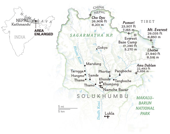 carte villages everest